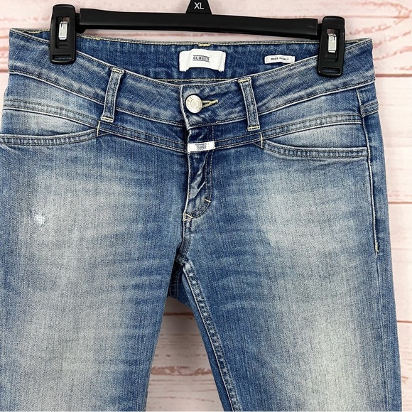 Closed Made In Italy Starlet Raw Released Hem Distressed Faded Crop Jeans - Picture 3 of 16